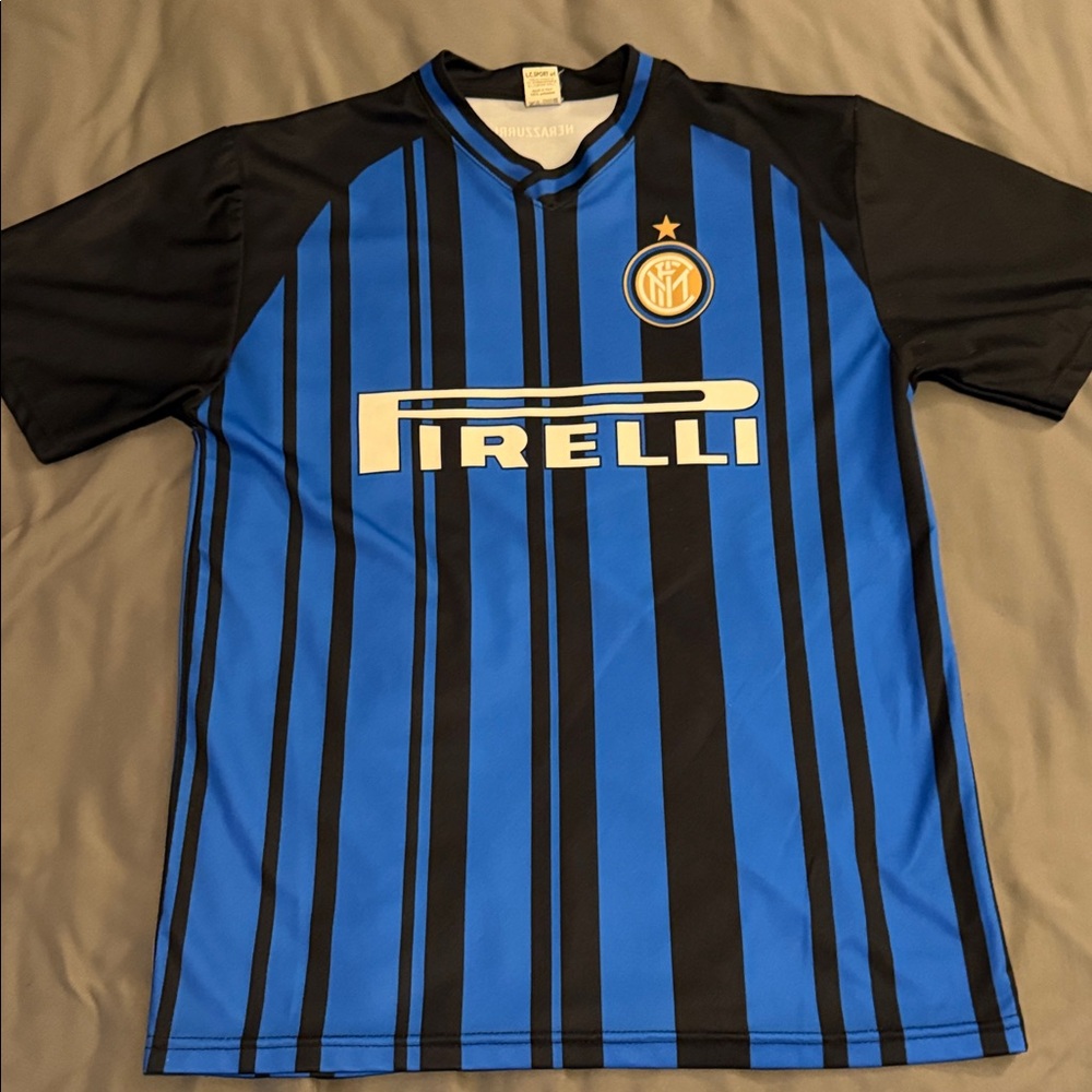 Nike Black and Blue Striped Men's Jersey